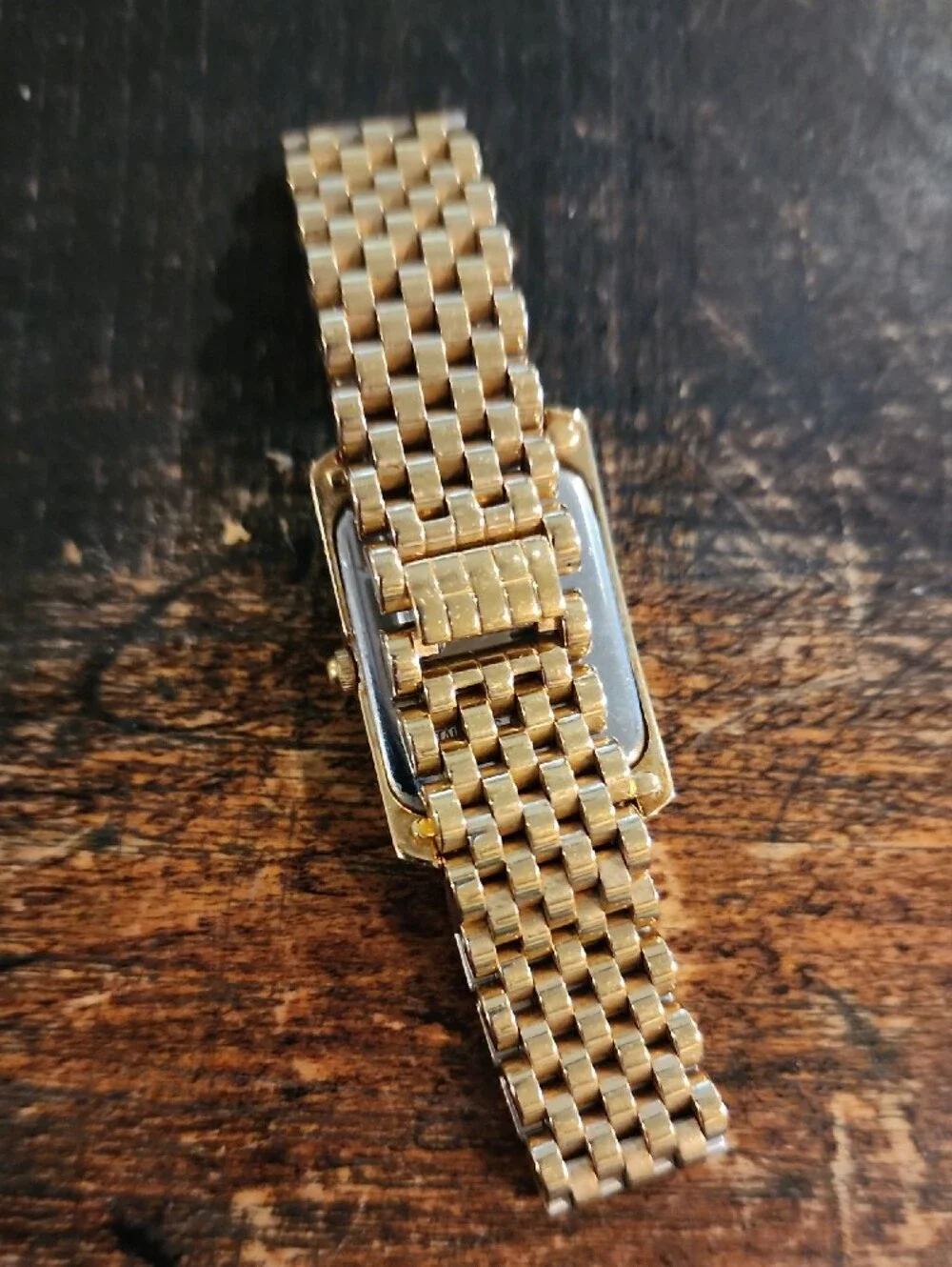 Andre Pailet Gold Tone Rectangular Bracelet Watch with Roman Dial